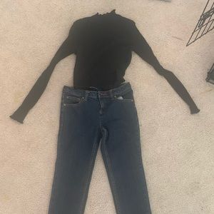 C&J jeans(includes black long sleeve turtleneck